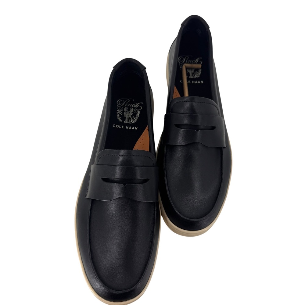 Cole Haan Pinch Maine Classic Black Leather Penny Loafers Mens 13M B213 NWOT - Picture 2 of 12